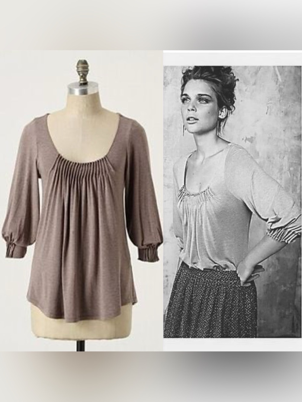 Anthropologie Bordeaux Mellifluous Gathers Top Sz S Mauve